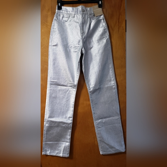 Madewell The '90s Straight Jeans High Rise in Silver Foil size 25 nwt - Picture 7 of 8